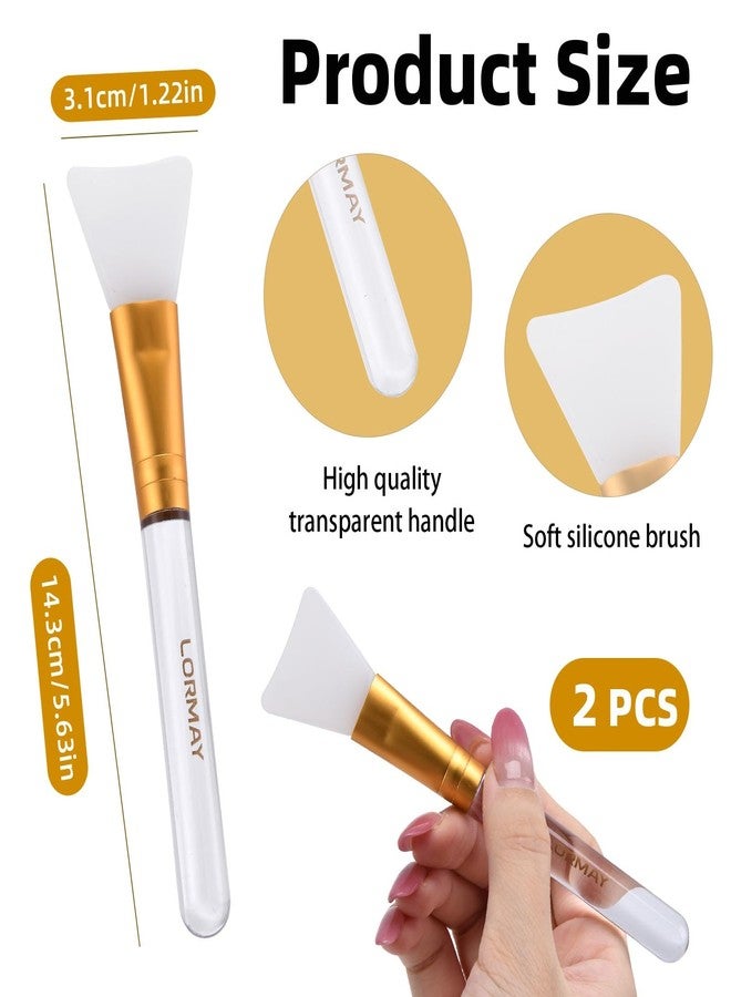 LORMAY Jelly Brush | 2 Pcs Silicone Face Mask Brushes | Facial Applicators for Even Coverage | Skincare Enhancer | Soft Silicone | Transparent Handles | All Skin Types | Kbeauty Accessory - Image 4